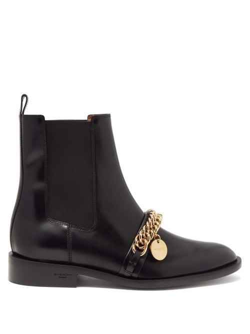 Matchesfashion.com Givenchy - Chain-embellished Leather Chelsea Boots - Womens - Black