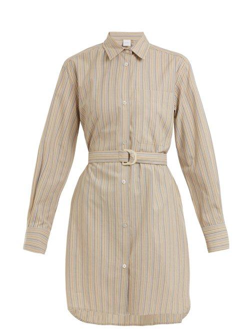 Matchesfashion.com Max Mara Beachwear - Gioiosa Shirtdress - Womens - Khaki Stripe