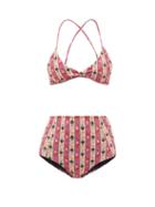 Matchesfashion.com Muzungu Sisters - Willow High-rise Botanical-print Bikini - Womens - Pink Print