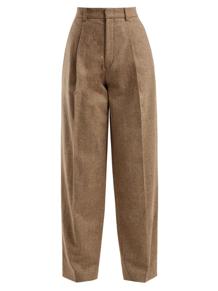 Joseph Riska Herringbone Wool-blend Trousers