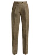 Matchesfashion.com Giuliva Heritage Collection - Husband High Rise Merino Wool Trousers - Womens - Grey Multi