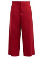 Matchesfashion.com Marni - Cropped Wool Trousers - Womens - Burgundy