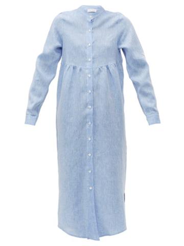 Matchesfashion.com Gioia Bini - Emma Linen Kaftan - Womens - Blue