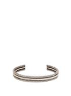Matchesfashion.com Saint Laurent - Logo Debossed Cuff Bracelet - Mens - Silver
