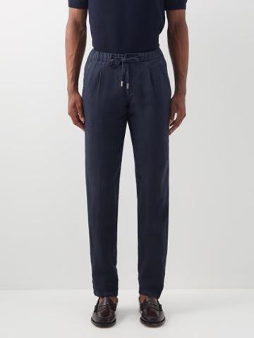 Thom Sweeney - Linen-slub Trousers - Mens - Navy