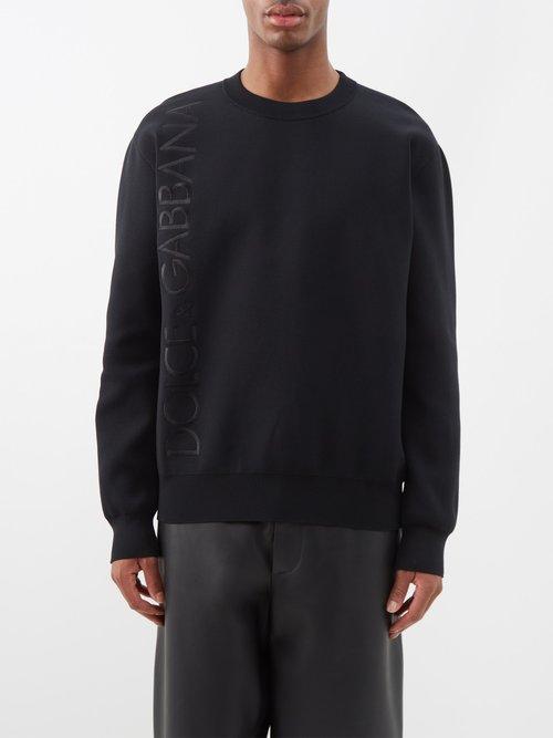 Dolce & Gabbana - Logo-embroidered Jersey Sweatshirt - Mens - Black