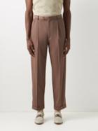 Gucci - Pleated Wool Trousers - Mens - Dark Brown