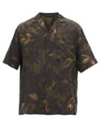 Mens Rtw Palm Angels - Cuban-collar Jungle-print Twill Shirt - Mens - Green Multi