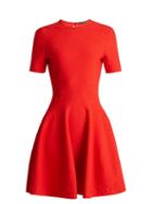 Matchesfashion.com Alexander Mcqueen - Embossed Knit Dress - Womens - Red