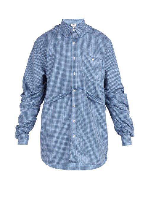 Matchesfashion.com Vetements - Double Layer Torn Effect Shirt - Mens - Blue