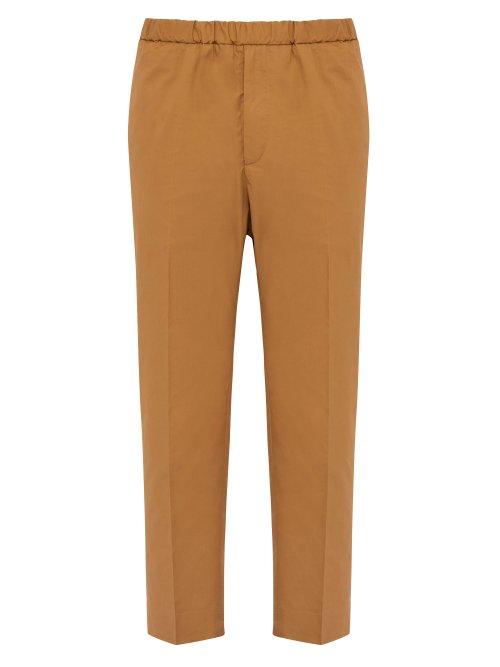 Matchesfashion.com Jil Sander - R Priamo Elasticated Waist Cotton Trousers - Mens - Dark Beige