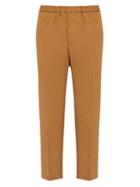 Matchesfashion.com Jil Sander - R Priamo Elasticated Waist Cotton Trousers - Mens - Dark Beige