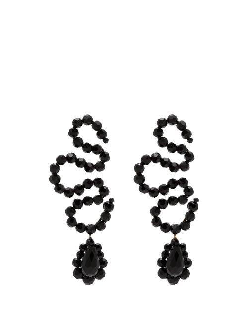 Matchesfashion.com Simone Rocha - Wiggle Beaded Earrings - Womens - Black