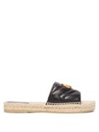 Matchesfashion.com Gucci - Pilar Gg Quilted Leather Espadrille Slides - Womens - Black