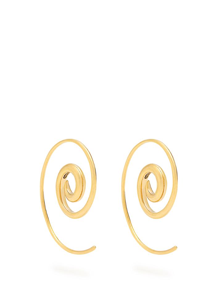Noor Fares Spiral Yellow-gold Earrings