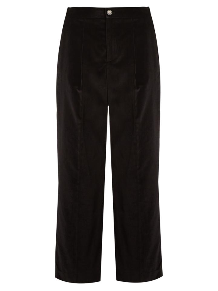 A.p.c. Amalfi Cropped Cotton-velvet Trousers