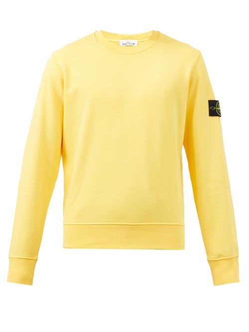 Stone Island - Logo-patch Cotton-jersey Sweatshirt - Mens - Yellow