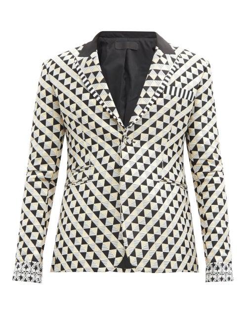 Matchesfashion.com Haider Ackermann - Single-breasted Geometric-jacquard Jacket - Mens - Multi