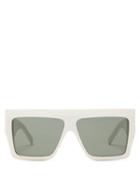 Matchesfashion.com Celine Eyewear - Rectangle Acetate Sunglasses - Womens - White