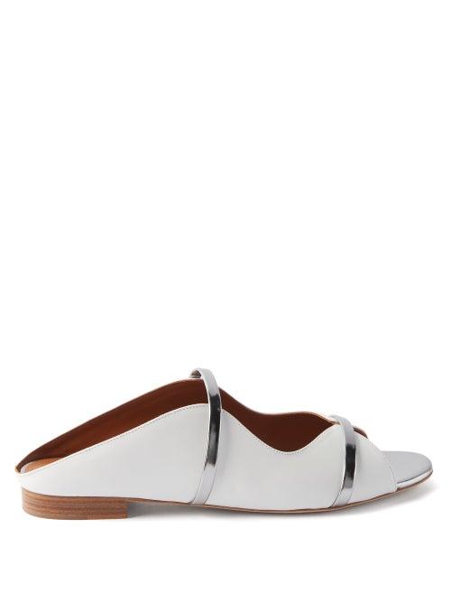 Malone Souliers - Norah Leather Sandals - Womens - White Silver