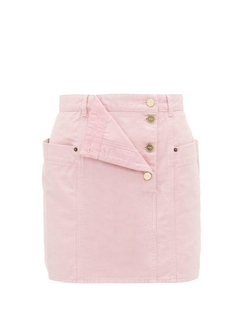 Matchesfashion.com Jacquemus - Nimes Draped Panel Denim Mini Skirt - Womens - Pink