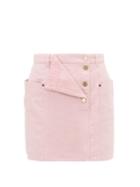 Matchesfashion.com Jacquemus - Nimes Draped Panel Denim Mini Skirt - Womens - Pink