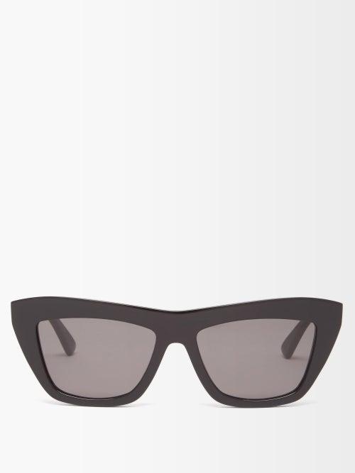 Bottega Eyewear - Cat-eye Acetate Sunglasses - Womens - Black