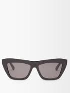 Bottega Eyewear - Cat-eye Acetate Sunglasses - Womens - Black