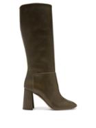 Aquazzura - Portland 85 Leather Knee-high Boots - Womens - Brown