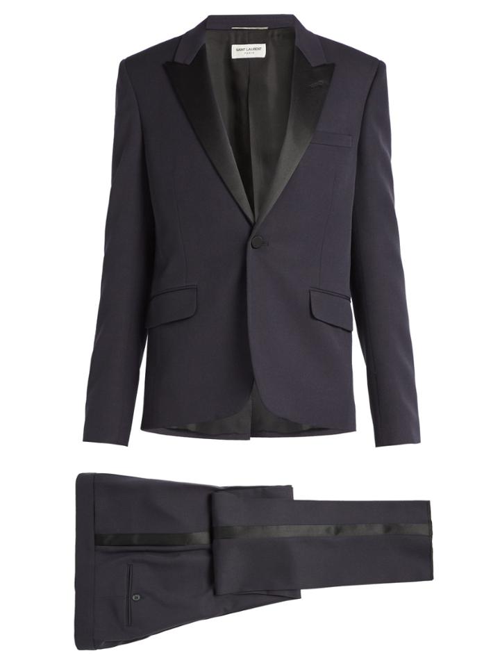 Saint Laurent Satin-trimmed Virgin Wool Tuxedo