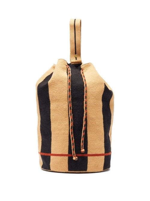 Matchesfashion.com Guanabana - Tula Stripe-woven Backpack - Mens - Black Beige