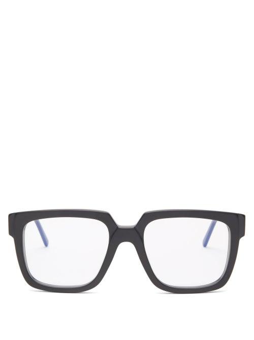 Matchesfashion.com Kuboraum - Square Lens Acetate Glasses - Mens - Black