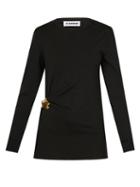 Jil Sander - Hardware-hip Draped-jersey Sweater - Womens - Black