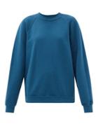 Ladies Rtw Les Tien - Brushed-back Cotton Sweatshirt - Womens - Blue