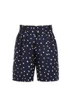Matchesfashion.com Charles Jeffrey Loverboy - Polka Dot Print Wool Shorts - Womens - Navy Multi