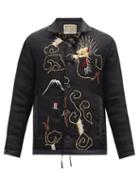 Matchesfashion.com By Walid - Jono Upcycled Dragon-embroidered Silk Jacket - Mens - Black Gold