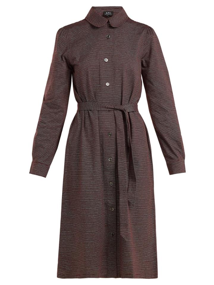 A.p.c. Coco Striped Cotton Jersey Dress