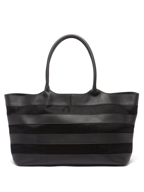 Gabriela Hearst - Mcewan Striped Leather And Cashmere Tote Bag - Womens - Black