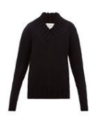 Matchesfashion.com Rochas - V Neck Wool Blend Sweater - Mens - Black