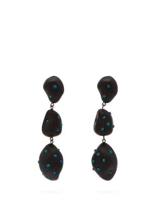 Matchesfashion.com Vanda Jacintho - Artsy Opal Embellished Drop Earrings - Womens - Blue