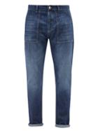 Brunello Cucinelli - Patch-pocket Faded-denim Jeans - Mens - Blue