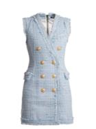 Balmain V-neck Button-embellished Dress