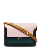 Matchesfashion.com Marni - Trunk Medium Saffiano Leather Shoulder Bag - Womens - Pink Multi