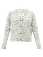 Matchesfashion.com Maison Margiela - Handstitched Buttoned Wool-blend Cardigan - Womens - Cream Multi