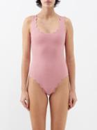 Marysia - Palm Springs Scalloped-edge Swimsuit - Womens - Pink Blue