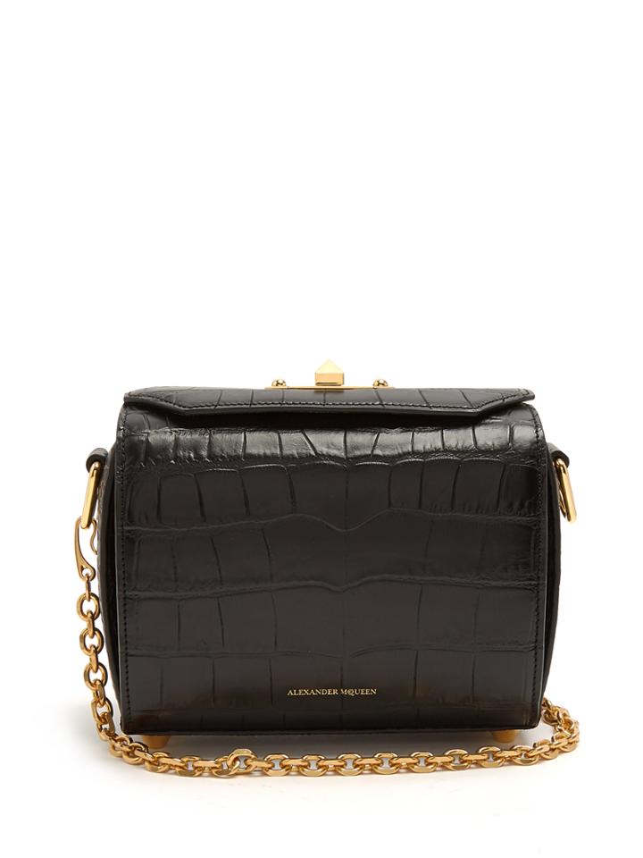 Alexander Mcqueen Box 19 Crocodile-effect Leather Cross-body Bag