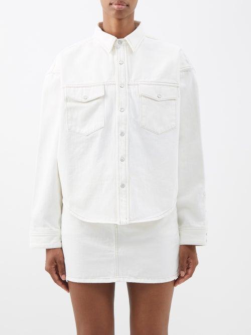 Wardrobe.nyc Wardrobe. Nyc - Curved-hem Denim Jacket - Womens - White