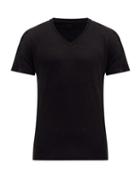 Matchesfashion.com 120% Lino - V Neck Slubbed Linen Jersey T Shirt - Mens - Black
