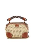 Ladies Bags Chlo - Daria Mini Raffia And Leather Cross-body Bag - Womens - Beige Multi