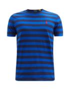 Matchesfashion.com Polo Ralph Lauren - Logo-embroidered Striped Cotton-jersey T-shirt - Mens - Blue Navy